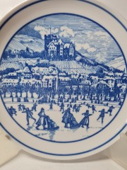 Hutschenreuther 1814 Винтажная тарелка эксклюзивно для Pieroth "На катке", 20см, Германия, 1970-80гг.