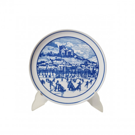 Hutschenreuther 1814 Винтажная тарелка эксклюзивно для Pieroth "На катке", 20см, Германия, 1970-80гг.