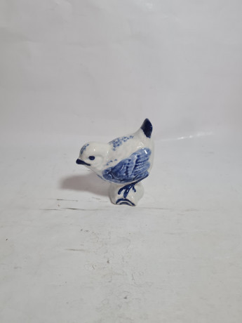 Фигурка винтажная Delft "Птичка", ручная работа, фарфор, 8 см, Нидерланды, 1970-80гг.