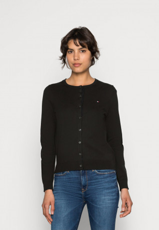 Tommy Hilfiger HERITAGE BUTTON UP CARDIGAN Cardigan black КАРДИГАН НА ПУГОВИЦАХ HERITAGE Кардиган черный