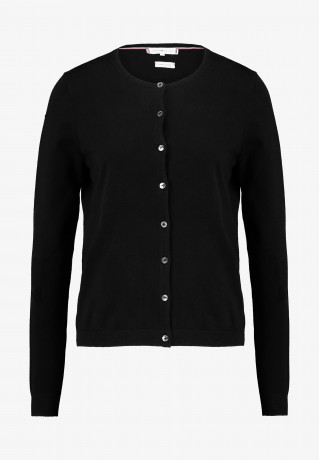 Tommy Hilfiger HERITAGE BUTTON UP CARDIGAN Cardigan black КАРДИГАН НА ПУГОВИЦАХ HERITAGE Кардиган черный
