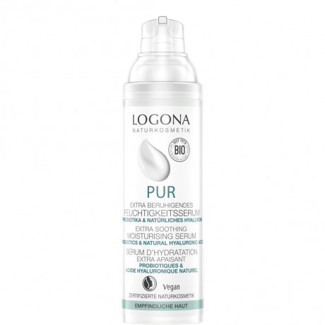 Logona Extra beruhigendes Feuchtigkeits-Serum mit Probiotika & naturlichem Hyaluron  Успокаивающая увлажняющая сыворотка с пробиотиками и натуральной гиалуроновой кислотой