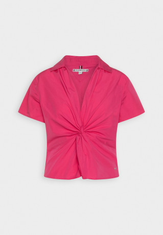 Tommy Hilfiger SOLID POPLIN TWIST Blouse bright cerise pink SOLID POPLIN TWIST Блузка ярко-вишнево-розовый