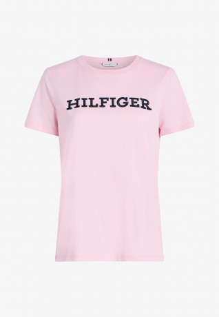 Tommy Hilfiger LOGO EMBROIDERY  Print T-shirt iconic pink LOGO EMBROIDERY Футболка с принтом культовый озовый