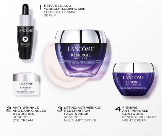 Lancome Rénergie Multi-Lift Creme Set  Набор для ухода за кожей лица, включающий сыворотку для дневного и ночного применения, крем для глаз, дневной крем