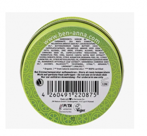 Ben & Anna Натуральный крем дезодорант Персидский лайм, 45 г