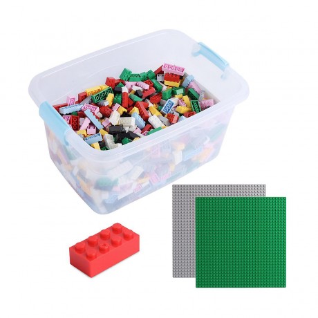 Katara Bunte Bausteine XL Box-Set mit 1264 Steinen + 2 Platten + Box Набор красочных строительных блоков XL из 1264 кубиков + 2 панели + коробка