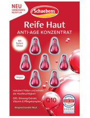Schaebens Reife Haut 7st x 10packs, Концентрат для зрелой кожи с Q10, с экстрактом Корня Женьшеня и Эхиума, для уменьшения морщин, капсулы, 7 шт x 10 упаковок