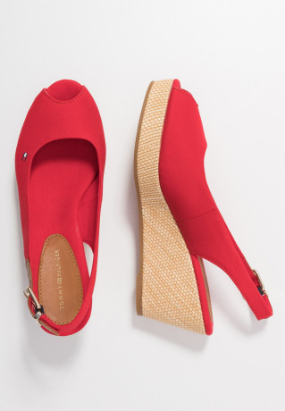 Tommy Hilfiger ICONIC ELBA SLING BACK WEDGE Platform sandals primary red ICONIC ELBA SLING BACK WEDGE Сандалии на платформе первичный красный