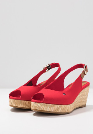 Tommy Hilfiger ICONIC ELBA SLING BACK WEDGE Platform sandals primary red ICONIC ELBA SLING BACK WEDGE Сандалии на платформе первичный красный