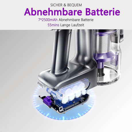 SMARTAI SMARTAI Akku-Hand-und Stielstaubsauger, 400,00 W, Beutellos, 2LEDs Handstaubsauger Staubsauger Kabellos 8-in-1Staubsauger Beutellos  Беспроводной ручной пылесос SMARTAI, 400,00 Вт, без мешка, ручной пылесос с 2 светодиодами, беспроводной пылесос 8