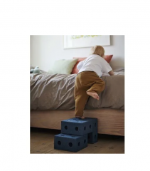MODU 3-in-1 Baby Walker, Deep Blue/Sky Blue,  Ходунки детские развивающие 3 в 1 для малышей (Дания), конструктор 22 элемента, каталка-тележка с ящиком, развитие баланса и первых шагов, EPP-пена и ABS пластик, синий