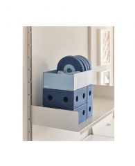 MODU 3-in-1 Baby Walker, Deep Blue/Sky Blue,  Ходунки детские развивающие 3 в 1 для малышей (Дания), конструктор 22 элемента, каталка-тележка с ящиком, развитие баланса и первых шагов, EPP-пена и ABS пластик, синий