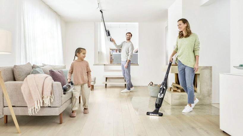 BOSCH BOSCH Akku-Hand-und Stielstaubsauger Flexxo Serie 4 BBH3P2801, 28 V, Power Duse mit LED, beutellos, integriertes Zubehor, Schwarz  Беспроводной ручной пылесос BOSCH Flexxo Series 4 BBH3P2801, 28 В, мощная насадка со светодиодом, без мешка, встроенны