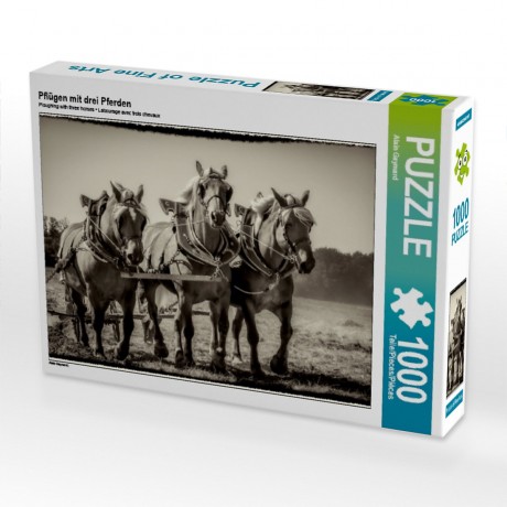 CALVENDO Puzzle CALVENDO Puzzle Pflugen mit drei Pferden Пазл CALVENDO Puzzle Плуги с тремя лошадьми