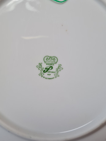 Тарелка декоративная винтажная Purfurst Hof Bavaria / Barbara Furstenhofer "Сцена со сбором урожая", фарфор, 19,5 см, Германия, 1970-80гг.