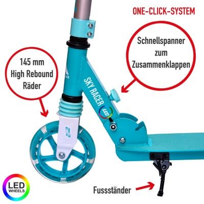 APOLLO City Scooter klapp- und hohenverstellbar SkyRacer LED City Scooter складной и регулируемый по высоте светодиод SkyRacer