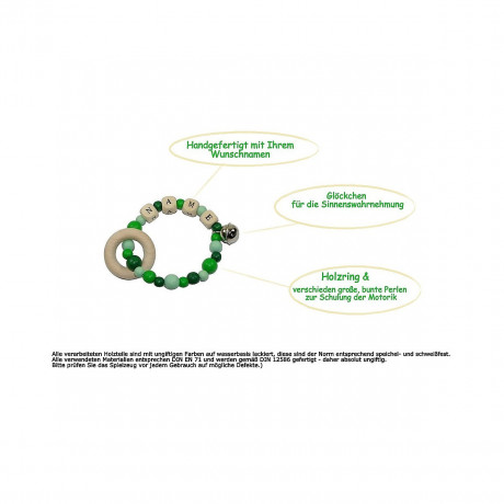 dubistda Greifling aus Holz mit Namen personalisiert Деревянная игрушка для захвата