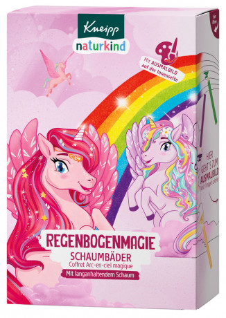 Kneipp naturkind Regenbogenmagie Schaumbaeder Geschenkest, 1 Stueck, Kneipp детский подарочный набор Regenbogenmagie из трёх пен для ванны, 1 шт,