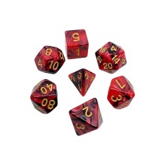 dice4friends 7-tlg. RPG Wurfelset: Racing Redberry\/Black 7 шт. Набор игральных костей RPG: Racing Redberry/Black