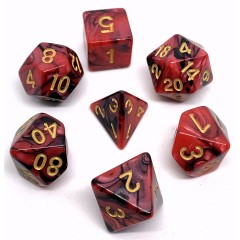 dice4friends 7-tlg. RPG Wurfelset: Racing Redberry\/Black 7 шт. Набор игральных костей RPG: Racing Redberry/Black