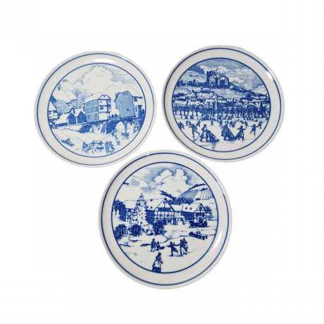 Hutschenreuther 1814 Набор из 3-х тарелок в зимней тематике, 3 х 20см, Германия, 1970-80гг.