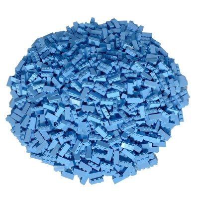 LEGO LEGO 1x3 Steine Hellblau - 250 Stuck - Light blue brick mix LEGO 1x3 Bricks Light Blue — 250 штук — светло-голубая смесь кубиков
