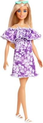 Mattel Barbie Loves Puppe im lila Blumenkleid Кукла Barbie Loves в фиолетовом цветочном платье
