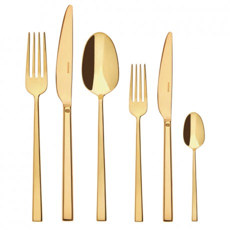 Sambonet Sambonet Rock - Edelstahl / PVD Gold Besteckset 36-tlg. Sambonet Rock - набор столовых приборов из нержавеющей стали/золота с PVD-покрытием, 36 предм.