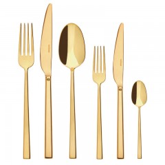 Sambonet Sambonet Rock - Edelstahl / PVD Gold Besteckset 36-tlg. Sambonet Rock - набор столовых приборов из нержавеющей стали/золота с PVD-покрытием, 36 предм.