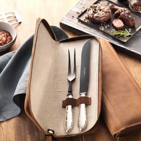 Robbe & Berking Robbe & Berking Martele - 150 g versilbert Tranchierset Frozen Black 2-tlg. Robbe &amp; Berking Martele - Набор для резьбы по дереву 150 г посеребренный Frozen Black 2 предм.