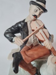 ARPO, Фарфоровая статуэтка &quot;Скрипач с собакой&quot;, Румыния, 19см, 1950-60гг.