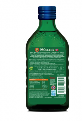 MOLLER'S Omega-3 Kinder naturlicher Fruchtgeschmack Омега-3 для детей, фруктовый вкус 250 мл