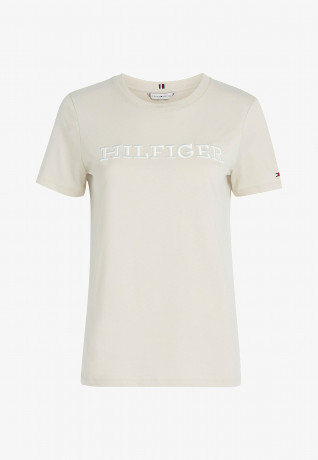 Tommy Hilfiger LOGO EMBROIDERY  Print T-shirt classic beige LOGO EMBROIDERY Футболка с принтом классический бежевый