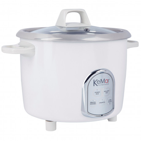 KeMar Kitchenware KeMar Kitchenware Reiskocher KRC-175, 500 W, Edelstahltopf, Glasdeckel, Edelstahl Dampfeinsatz, 5 Programme  KeMar Kitchenware рисоварка KRC-175, 500 Вт, кастрюля из нержавеющей стали, стеклянная крышка, паровая вставка из нержавеющей ст