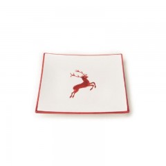 Gmundner Keramik Gmundner Keramik Rubinroter Hirsch Dessertteller / Fruhstucksteller 20x20x2,6 cm Gmundner Ceramic Ruby Red Deer Десертная тарелка / Тарелка для завтрака 20x20x2,6 см