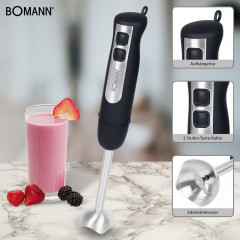 BOMANN BOMANN Stabmixer Edelstahl Stabmixer Mixstab SM 6028 CB Purierstab, 800 W, Soft Touch Gehause, abnehmbarer Edelstahlmixsta, mit Aufhangeose  Ручной блендер BOMANN Ручной блендер из нержавеющей стали, палочка для смешивания SM 6028 CB Purier Stick,