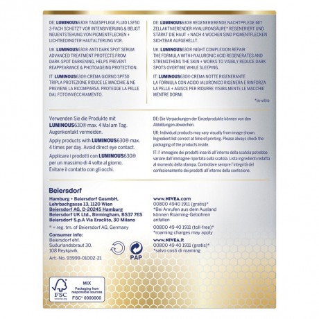 Nivea Cellular Luminous630 Tagespflege und Nachtpflege Set Набор для дневного и ночного ухода Cellular Luminous630