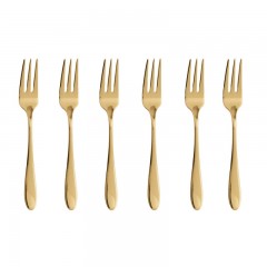 Sambonet Sambonet Velvet - Edelstahl / PVD Gold Kuchengabel Set 6-tlg. Sambonet Velvet - набор вилок для торта из нержавеющей стали / золота с PVD-покрытием, 6 шт.