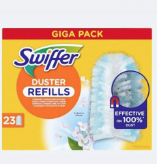 Swiffer SET Wet  24st x 2packs + Duster 23st x 2packs, Набор салфеток для уборки Wet + Duster (Германия) 94 шт (2 уп х 24 шт влажные + 2 уп х 23 шт сухие насадки), для пола и пыли, антистатический эффект, аромат лимона