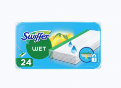 Swiffer SET Wet  24st x 2packs + Duster 23st x 2packs, Набор салфеток для уборки Wet + Duster (Германия) 94 шт (2 уп х 24 шт влажные + 2 уп х 23 шт сухие насадки), для пола и пыли, антистатический эффект, аромат лимона