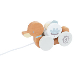 bieco Nachziehspielzeug Holz Kinder Nachziehtier Ente Holzspielzeug ab 1 Jahr Ziehtier Nachziehspielzeug Игрушка-тяни из дерева Детская игрушка-тягач утка Деревянная игрушка от 1 года Игрушка-тяни