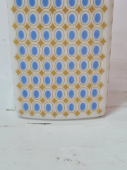 Ваза винтажная H&amp;G Selb / Heirich Bavaria  вытянутой формы, с необычным голубо-золотистым узором, фарфор, 23 см, Германия, 1960-70гг.