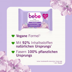 bebe Milde Reinigungstuecher, 25 Stueck, bebe мягкие салфетки для снятия макияжа с алоэ вера и пантенолом без отдушки, 25 шт.