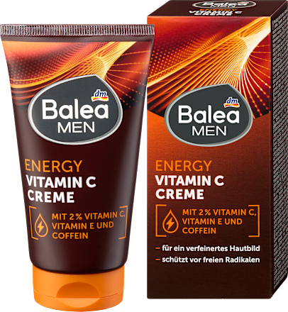 Balea MEN Gesichtscreme Energy Vitamin C, 75 ml, Крем для лица Energy с витаминами C и E для более ровного и свежего вида кожи, 75 мл