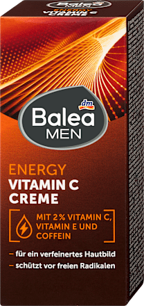Balea MEN Gesichtscreme Energy Vitamin C, 75 ml, Крем для лица Energy с витаминами C и E для более ровного и свежего вида кожи, 75 мл
