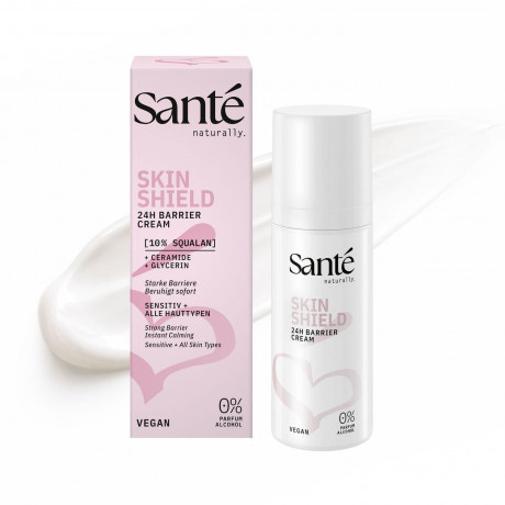 SANTE Skin Shield 24h Barrier Cream, 50 ml, Санте Крем для укрепления кожного барьера Skin Shield 24h с 10% сквалана, церамидом и глицерином, 50 мл