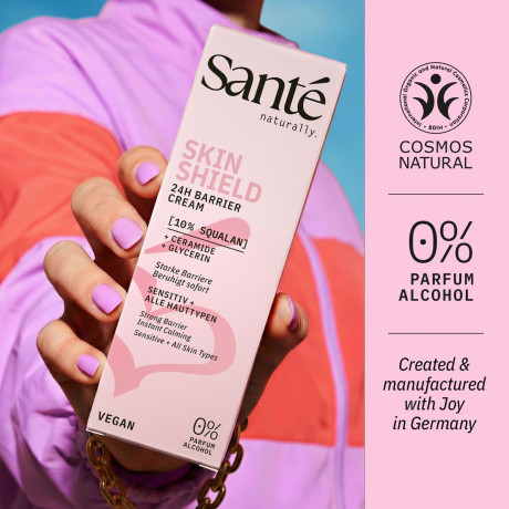 SANTE Skin Shield 24h Barrier Cream, 50 ml, Санте Крем для укрепления кожного барьера Skin Shield 24h с 10% сквалана, церамидом и глицерином, 50 мл