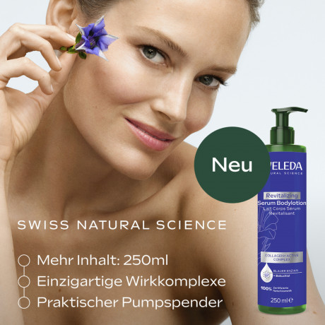 WELEDA Revital Serum Bodylotion, 250 ml, Лосьон-сыворотка Revital для тела с бакучиолом, синей горечавкой и эдельвейсом, 250 мл