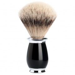 Muhle PURIST Silberspitz Rasierpinsel Griffmaterial Edelharz schwarz  Помазок PURIST с серебряным наконечником, материал ручки из высококачественной смолы, черный